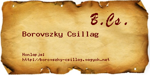 Borovszky Csillag névjegykártya